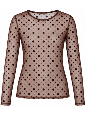 Ofelia Gitte brun mesh bluse