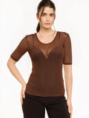 Libertè Essentiel - Libertè Essentiel brun mesh T-Shirt Libertè Essentiel - Libertè Essentiel brun mesh T-Shirt