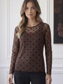 Ofelia - Ofelia Gitte brun mesh bluse Ofelia - Ofelia Gitte brun mesh bluse