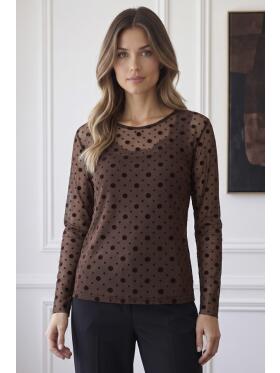 Ofelia Gitte brun mesh bluse Ofelia Gitte brun mesh bluse