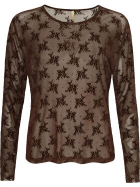 Ofelia Gitte brun mesh Bluse
