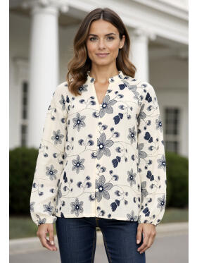 Ofelia Flora blå skjorte bluse