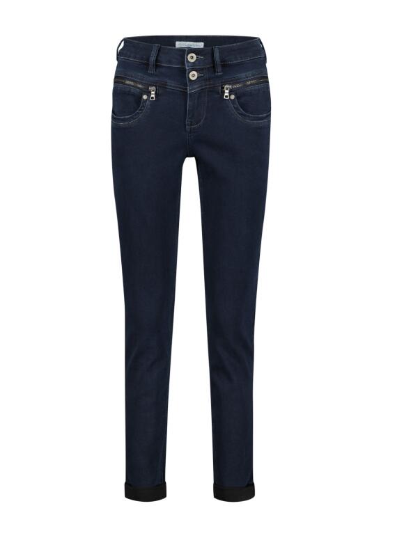 Red button jeans jurk hotsell