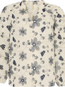 Ofelia - Ofelia Flora blå skjorte bluse