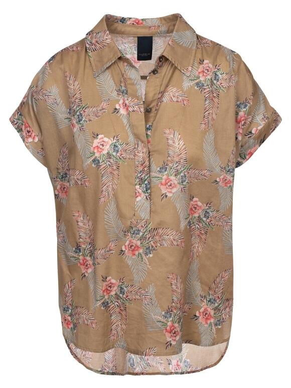 One Two Luxzuz - One Two Luxzuz Jardine beige skjorte