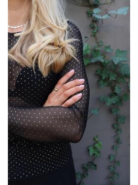 Libertè Sparkle sort mesh bluse