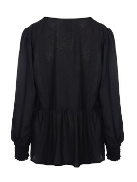 One Two Luxzuz 7742 sort Bluse