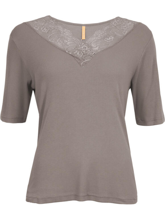 Ofelia - Ofelia Lacy beige T-Shirt