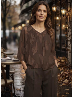 Ofelia Beate brun Bluse