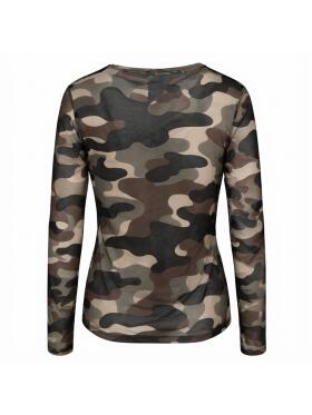 One Two Luxzuz army Camo mesh Bluse