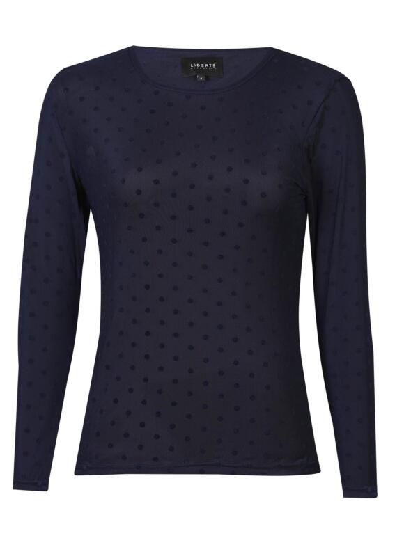 Libertè Essentiel - Libertè Essentiel 22069 blå mesh Bluse Libertè Essentiel - Libertè Essentiel 22069 blå mesh Bluse