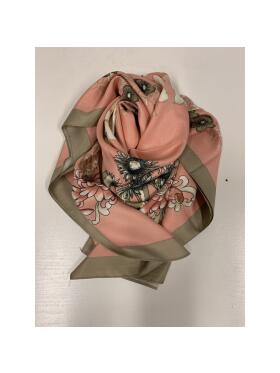 Three M - Three M kvadratisk tørklæde med rosa blomster