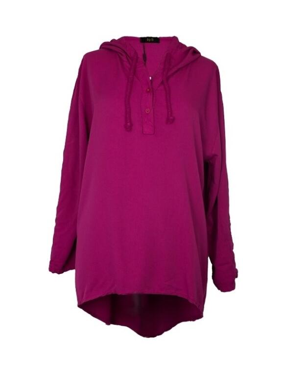 By B - By B fuchsia hætte Bluse