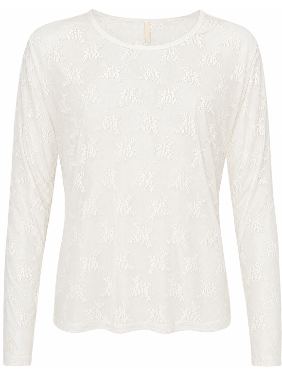 Ofelia - Ofelia Gitte offwhite mesh bluse Ofelia - Ofelia Gitte offwhite mesh bluse