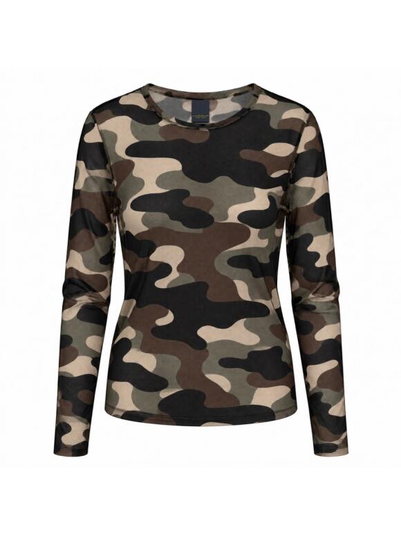 One Two Luxzuz - One Two Luxzuz army Camo mesh Bluse One Two Luxzuz - One Two Luxzuz army Camo mesh Bluse