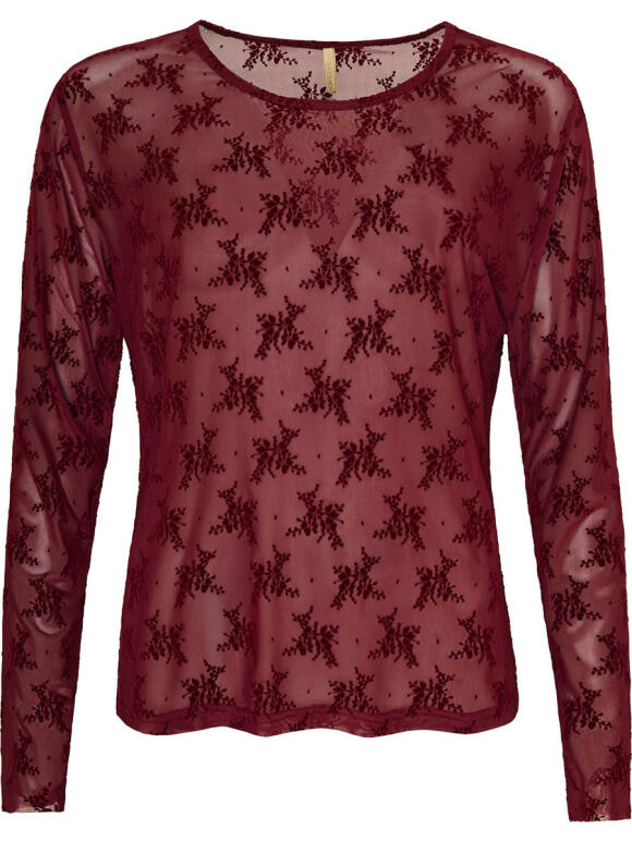 Ofelia - Ofelia Gitte bordeaux mesh Bluse Ofelia - Ofelia Gitte bordeaux mesh Bluse