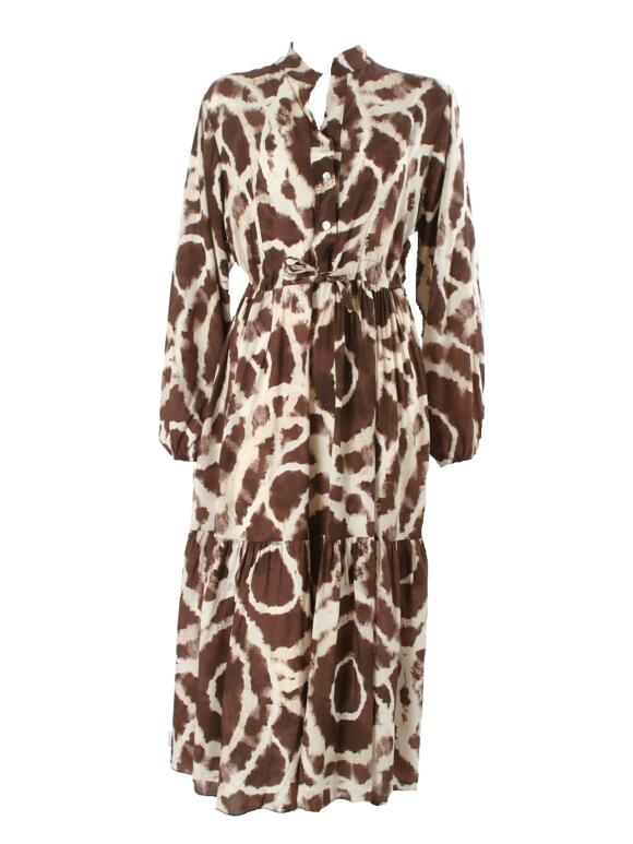 Maladroit rig storhedsvanvid Boutique Dorthe - Lisbeth Merrild brun batik kjole