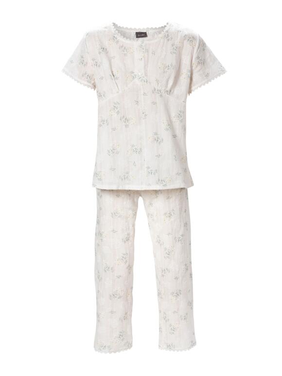 Trofé - Trofé broderet offwhite pyjamas