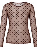 Ofelia - Ofelia Gitte brun mesh bluse Ofelia - Ofelia Gitte brun mesh bluse