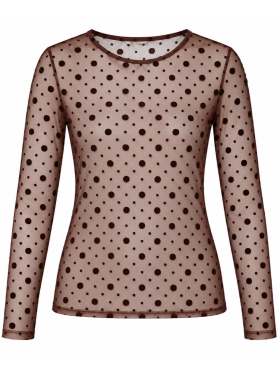 Ofelia Gitte brun mesh bluse Ofelia Gitte brun mesh bluse