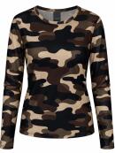 One Two Luxzuz - One Two Luxzuz brun Camo mesh Bluse One Two Luxzuz - One Two Luxzuz brun Camo mesh Bluse