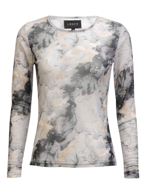 Libertè Essentiel - Liberte` Essentiels grå mesh Bluse Libertè Essentiel - Liberte` Essentiels grå mesh Bluse