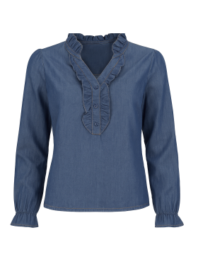 Vanting By B chambre denim skjorte bluse