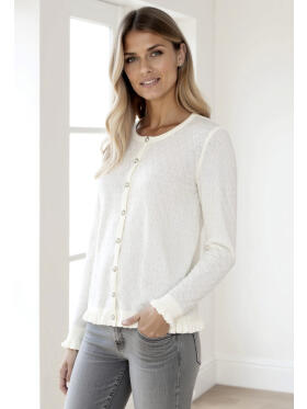 Ofelia Aja offwhite Cardigan med hulmønster