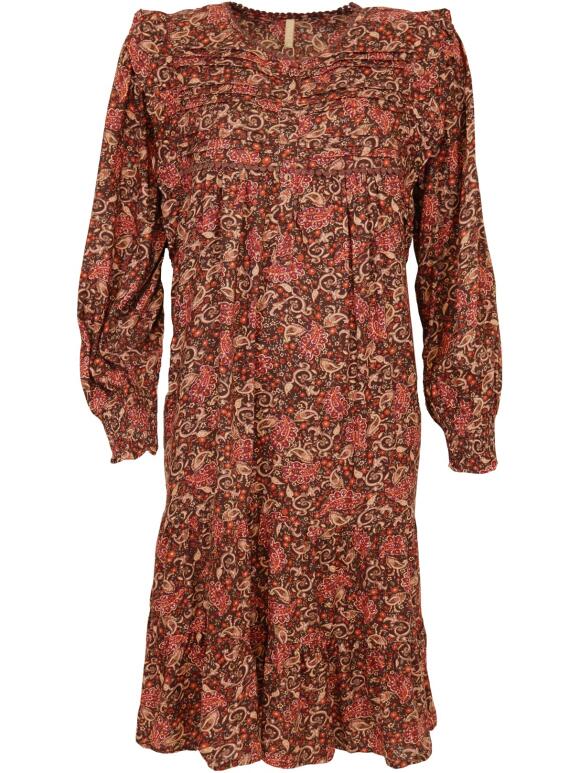 Ofelia - Ofelia brun mønstret Marie kjole