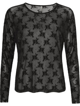 Ofelia Gitte sort mesh Bluse