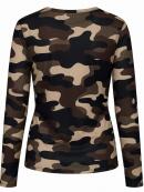 One Two Luxzuz - One Two Luxzuz brun Camo mesh Bluse One Two Luxzuz - One Two Luxzuz brun Camo mesh Bluse