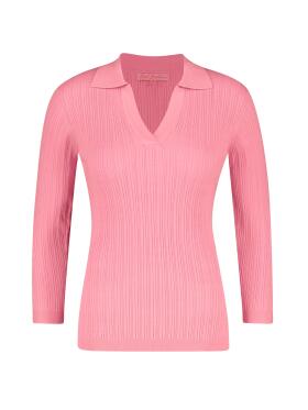 Red Button - Red Button pink Rib Polo bluse