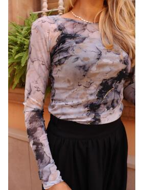 Liberte` Essentiels grå mesh Bluse Liberte` Essentiels grå mesh Bluse