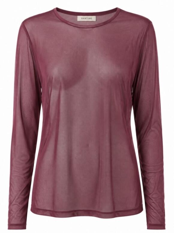 Vanting - Vanting 9927 bordeaux mesh bluse