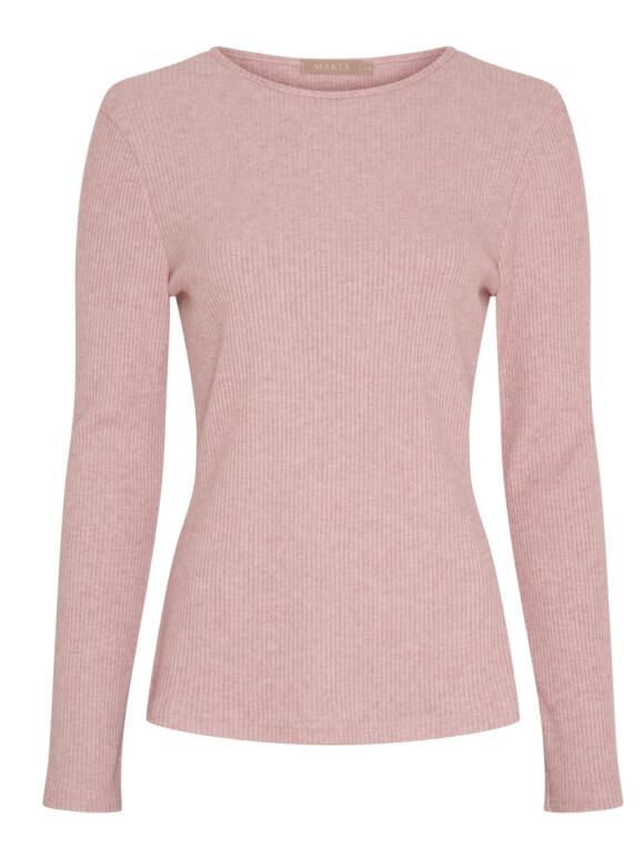 Marta Du Château - Marta Du Chateau Lunara rosa strik t-shirt Marta Du Château - Marta Du Chateau Lunara rosa strik t-shirt