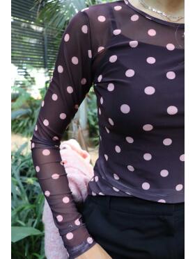 Libertè Essentiel Mesh plum Bluse